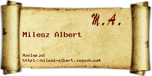 Milesz Albert névjegykártya