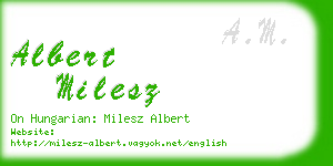 albert milesz business card